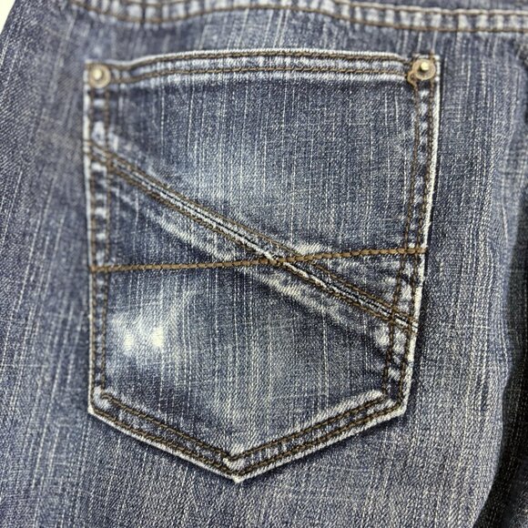 Kenneth Cole New York Men's‎ Distress Denim Blue Jeans Straight Leg Size 34×32 - Picture 6 of 12